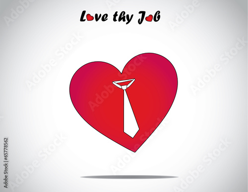 red love or heart shape icon with an tie symbol art