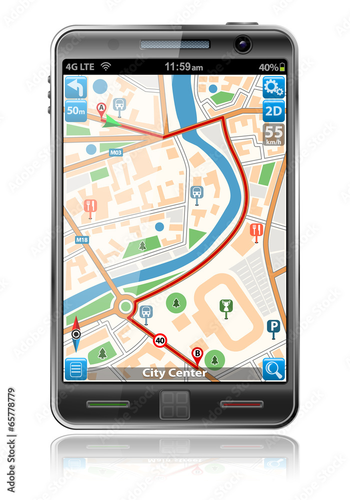 Smart Phone with GPS Navigation Application Smart Phone with GPS Navigation Application