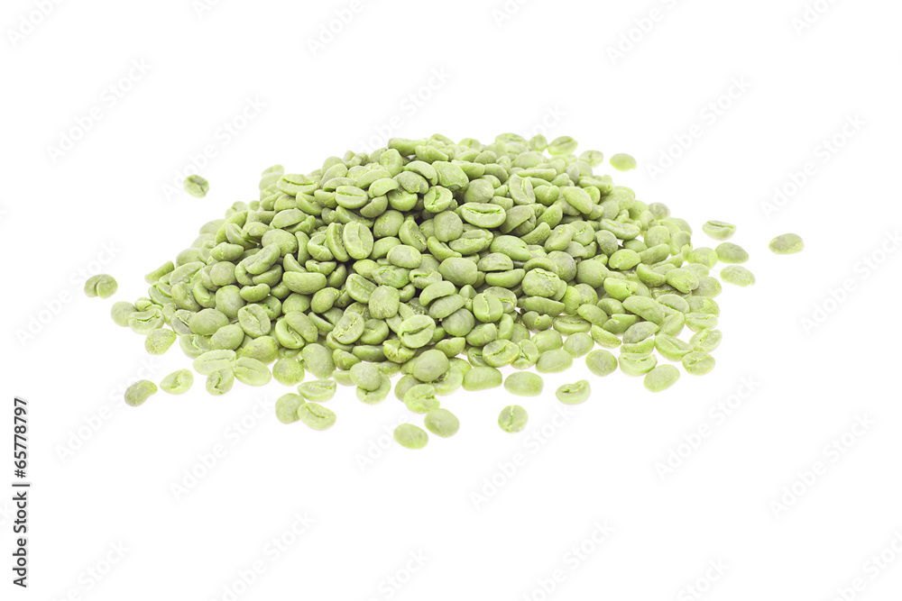 Green Coffee isolated on White Background Green Coffee isolated on White Background
