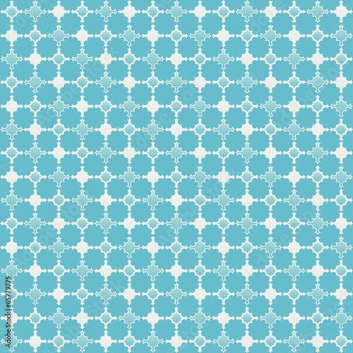 Vector seamless pattern. Repeating geometric tiles in blue color