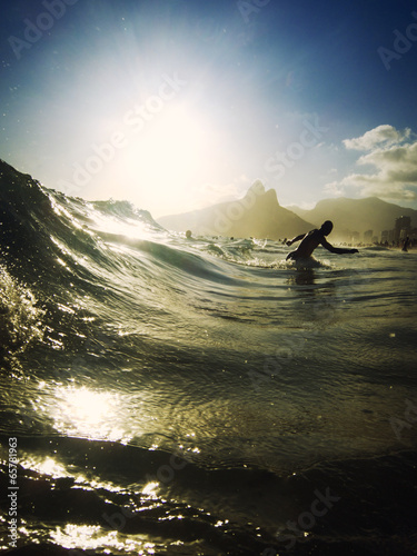 Ipanema Beach Rio de Janeiro Brazil Surf Waves © lazyllama