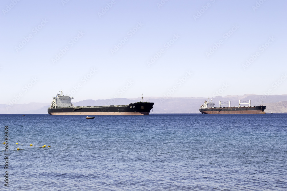 two merchant ships