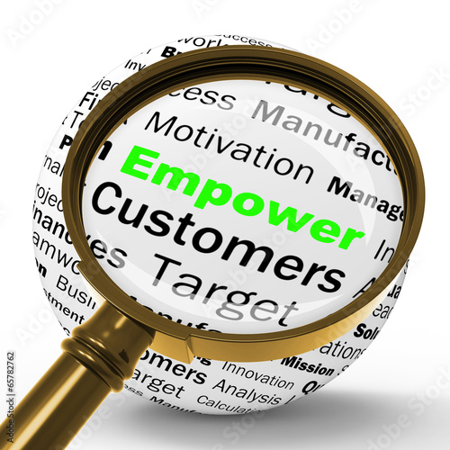 Empower Magnifier Definition Means Motivation And business Encou photo