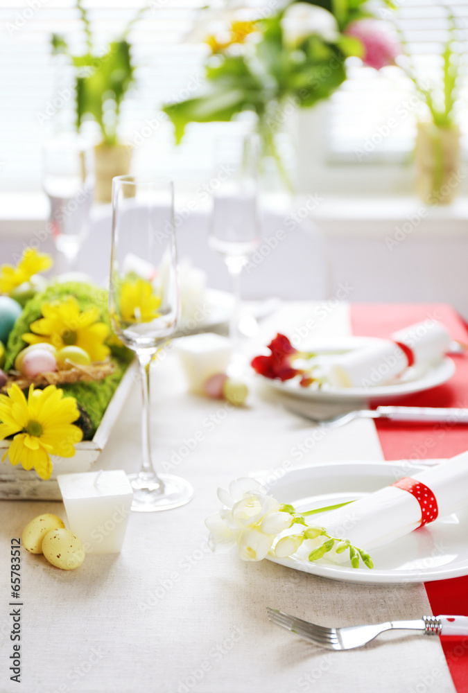 Beautiful holiday Easter table setting