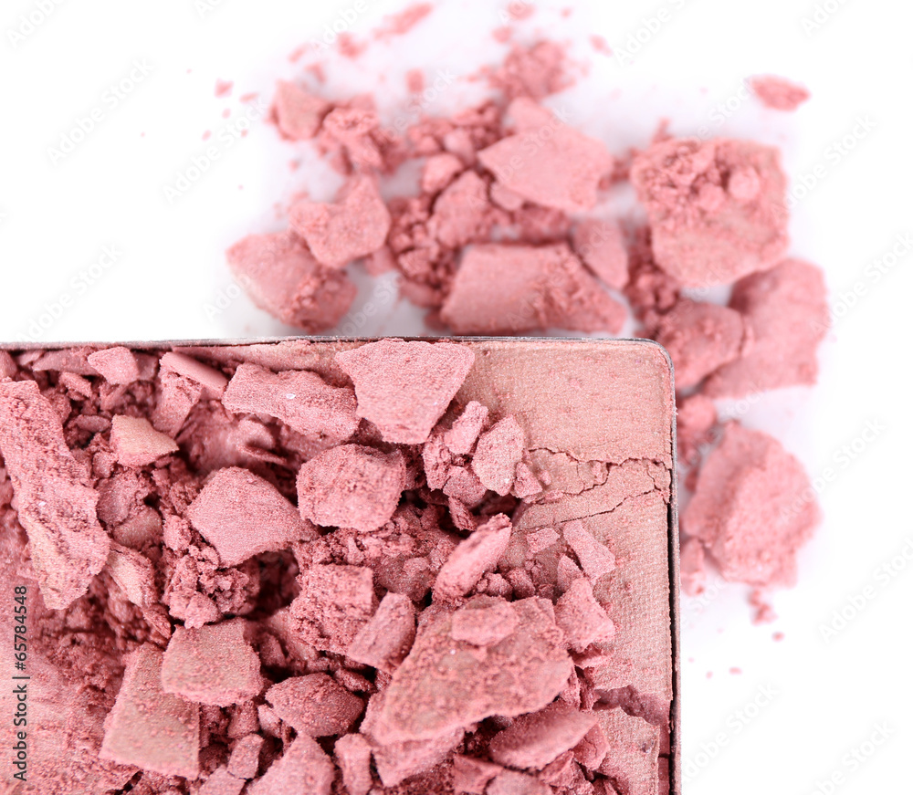Crushed eyeshadow isolated on white Crushed eyeshadow isolated on white