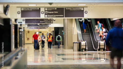Airport Travelers Time Lapse Train Stop