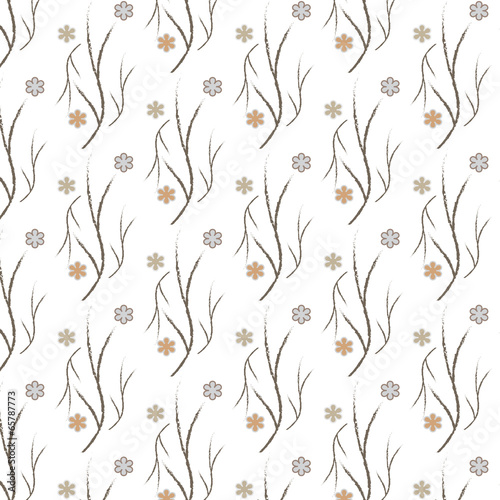 Seamless vector branch with floral pattern background