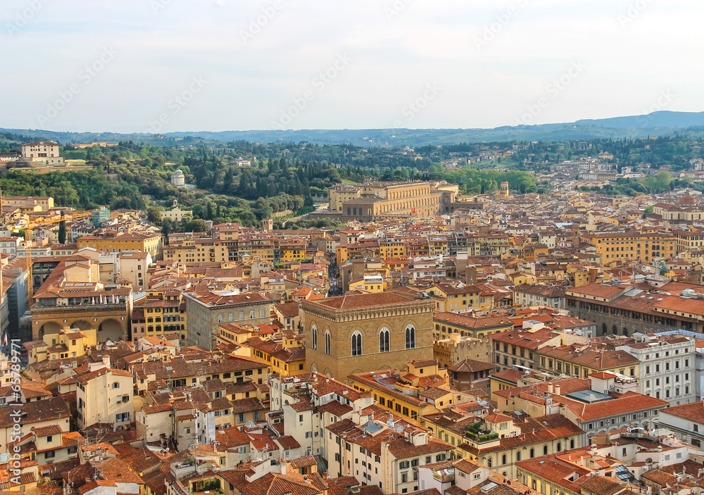 Top view of the historic center of Florence, Italy