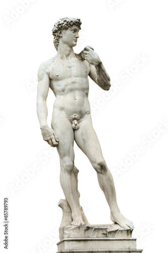 Statue of Michelangelo's David front of the museum Palazzo Vecch photo
