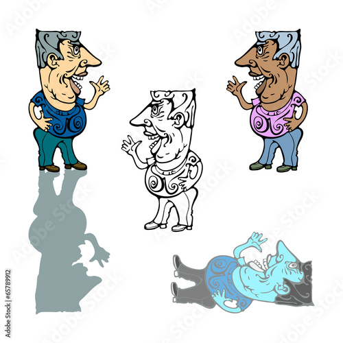 Пожилой человек,карикатура.