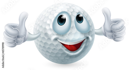 Cartoon golf ball character