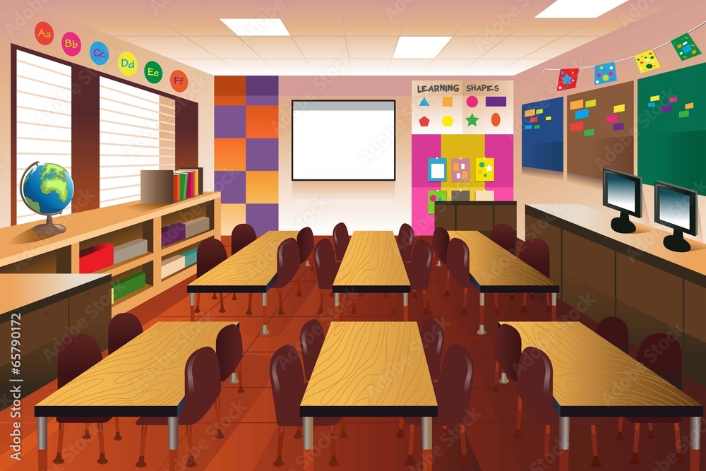 Empty classroom for elementary school Empty classroom for elementary school