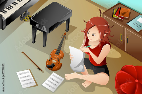 Songwriter with her violin