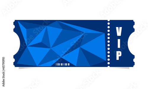 Vector ticket with modern triangle design