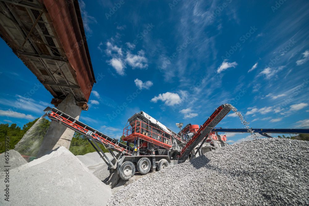 Naklejka premium Excavators digging