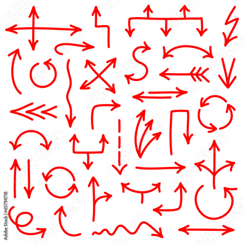 Arrows Scribble Set Red
