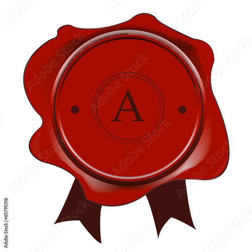 crimson sealing wax with dark red ribbons