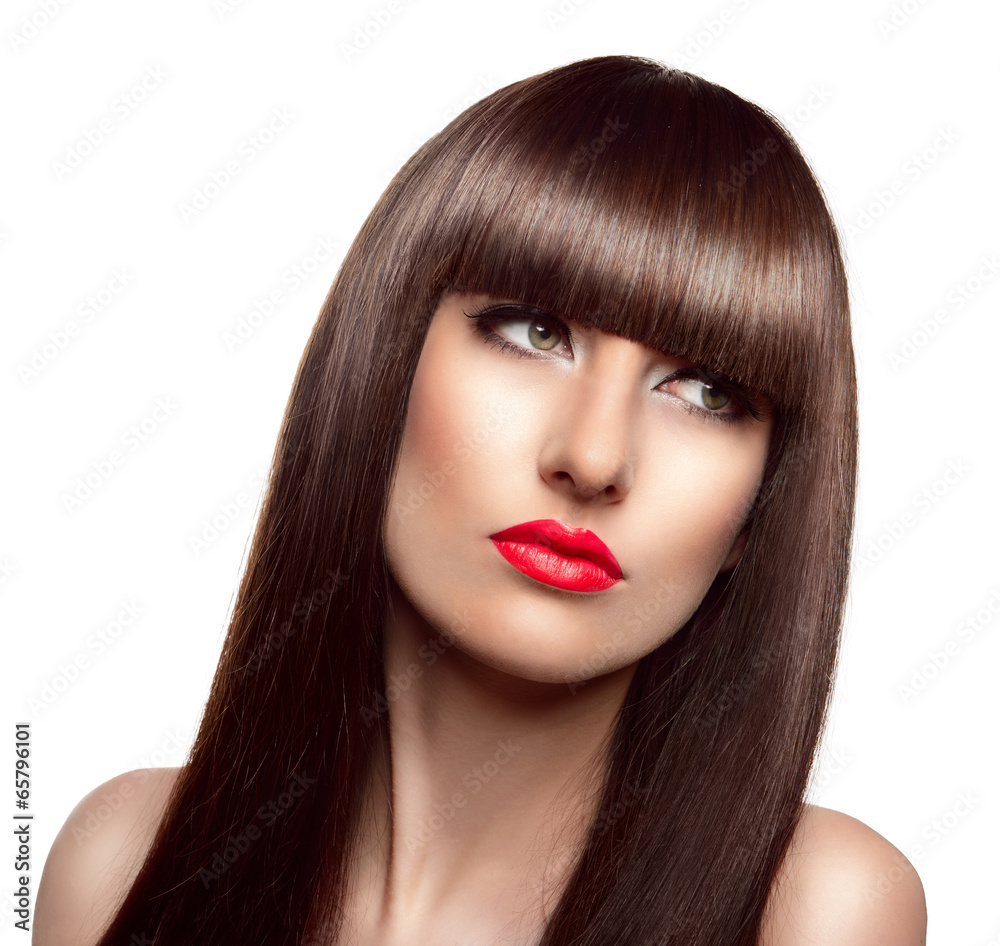 Portrait of beautiful fashion woman with long healthy brown hair Portrait of beautiful fashion woman with long healthy brown hair
