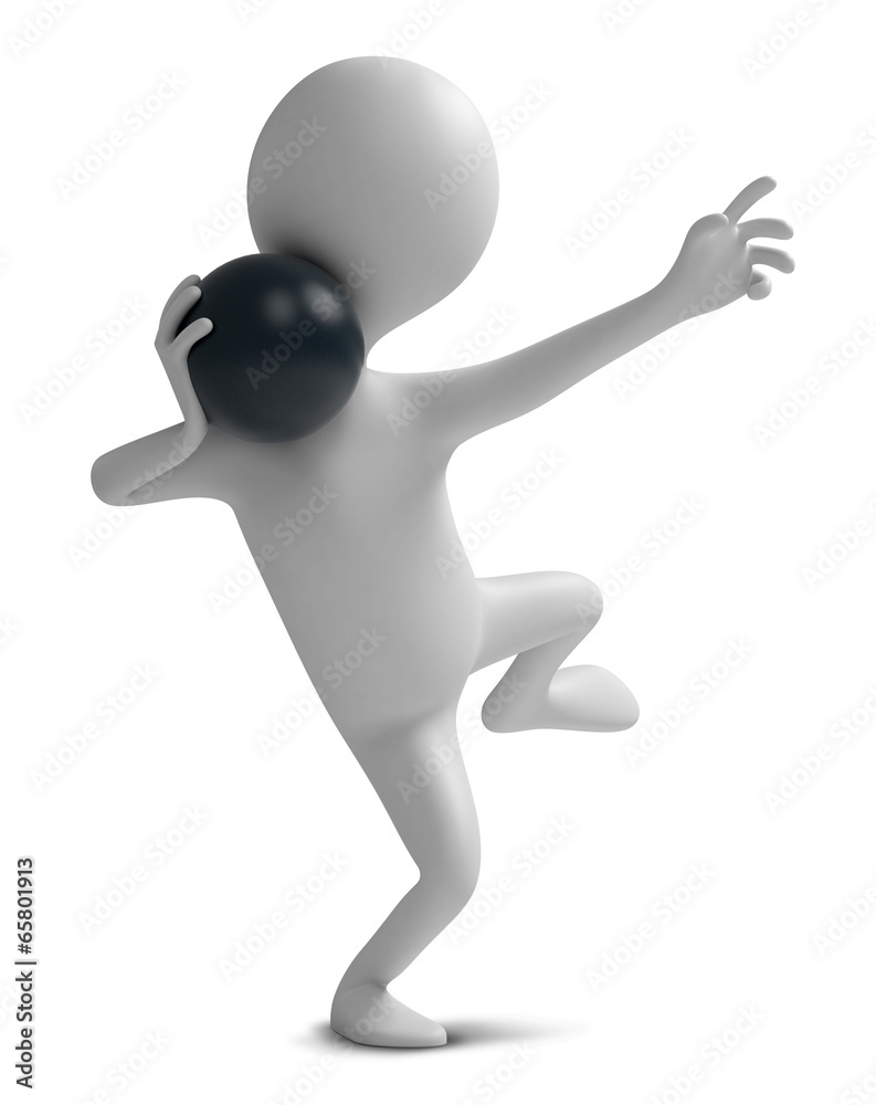 Funny character as shot putter Funny character as shot putter