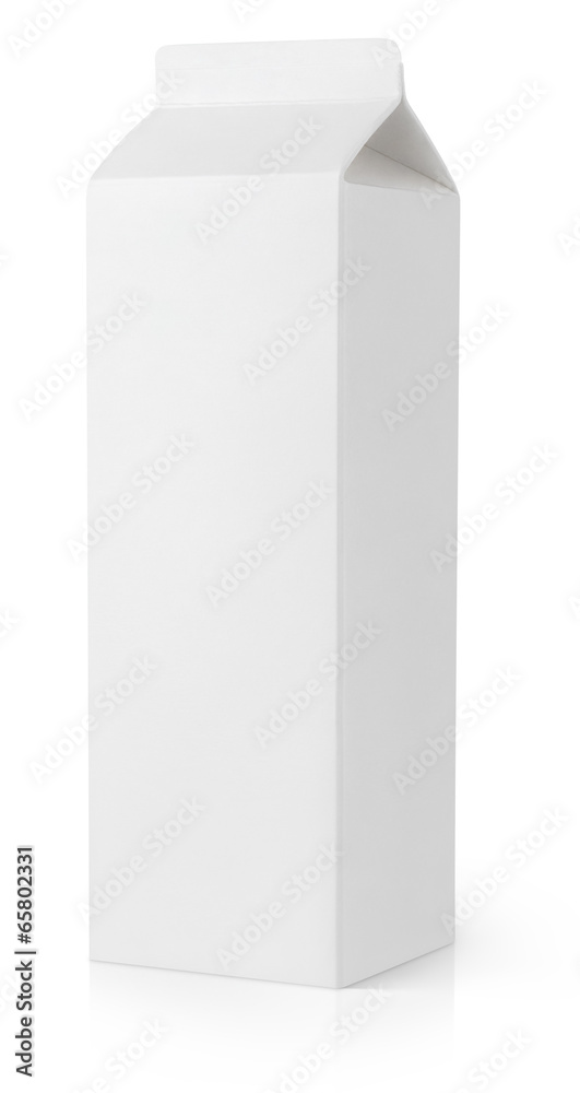 Blank milk carton package isolated on white with clipping path Blank milk carton package isolated on white with clipping path