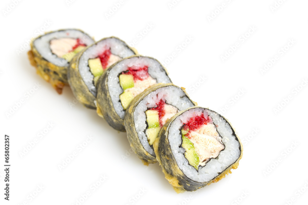 Sushi roll isolated on white background