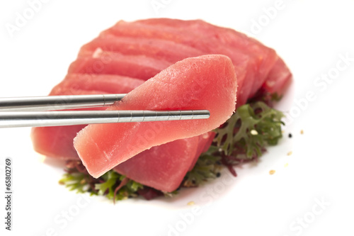 Tuna fillet isolated on white background