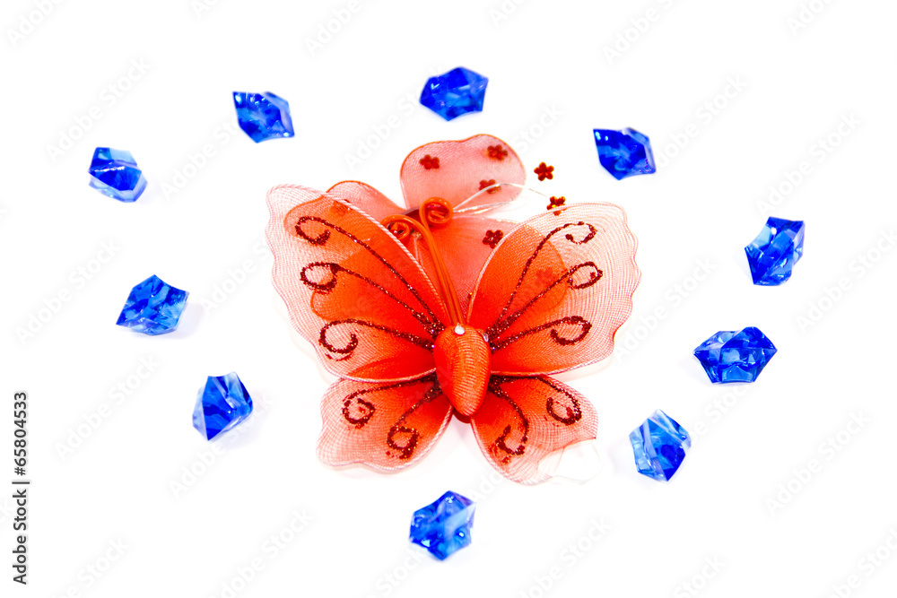 Schmetterling mit Blauen Steinen