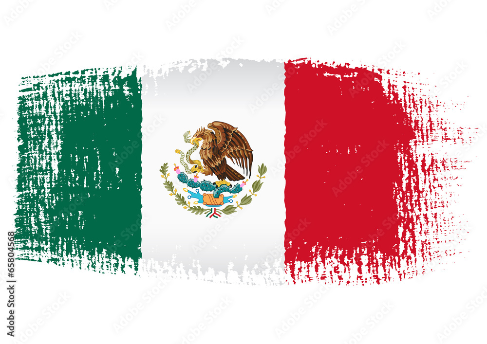 brushstroke flag Mexico