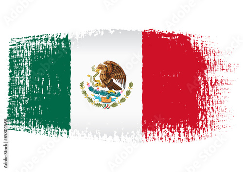 brushstroke flag Mexico