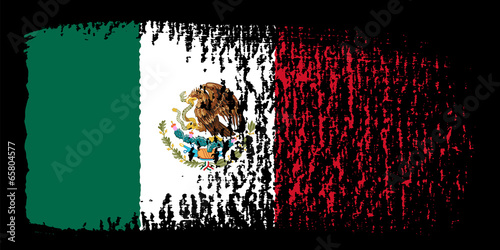 brushstroke flag Mexico