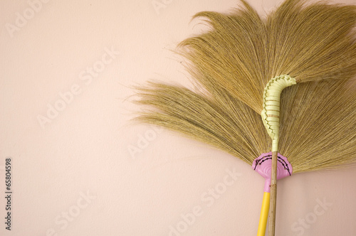 broom on wall
