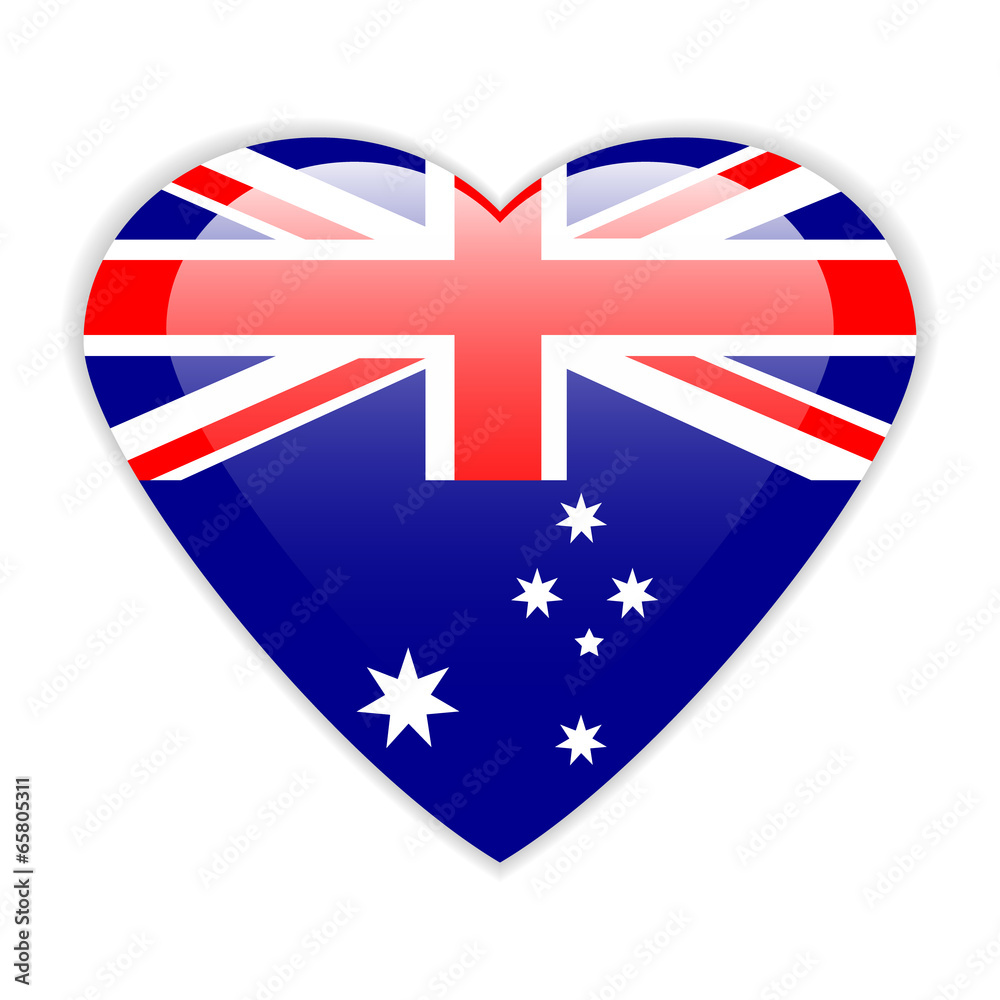 Obraz premium Australia flag button.
