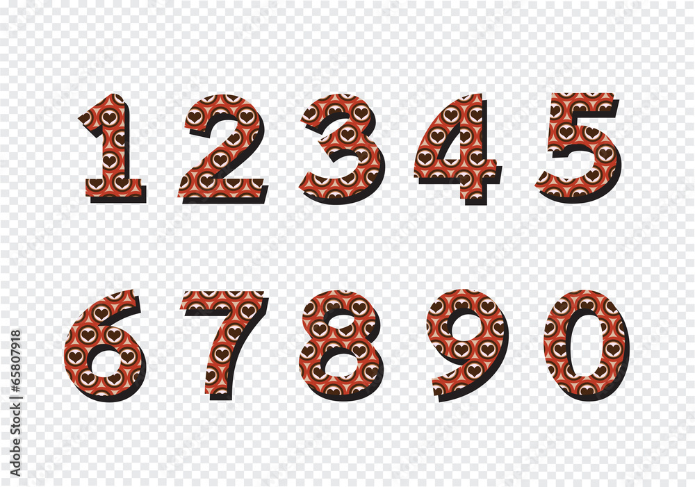 Numbers set in illustration , abstract number