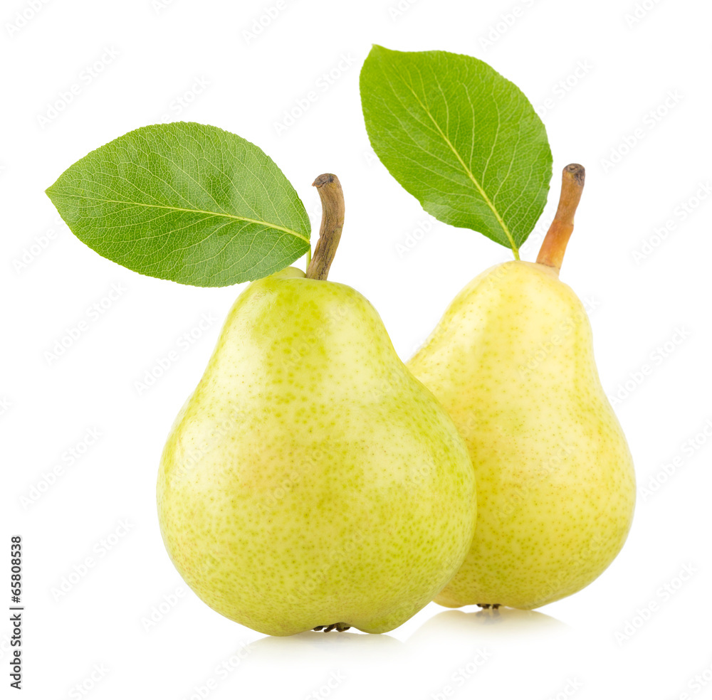 ripe green pears isolated on white background ripe green pears isolated on white background