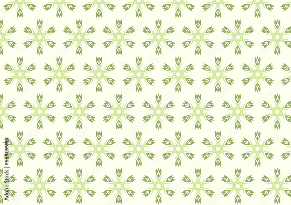 Green Tribal or Roots Shape and Bloossom Pattern on Pastel Backg Green Tribal or Roots Shape and Bloossom Pattern on Pastel Backg