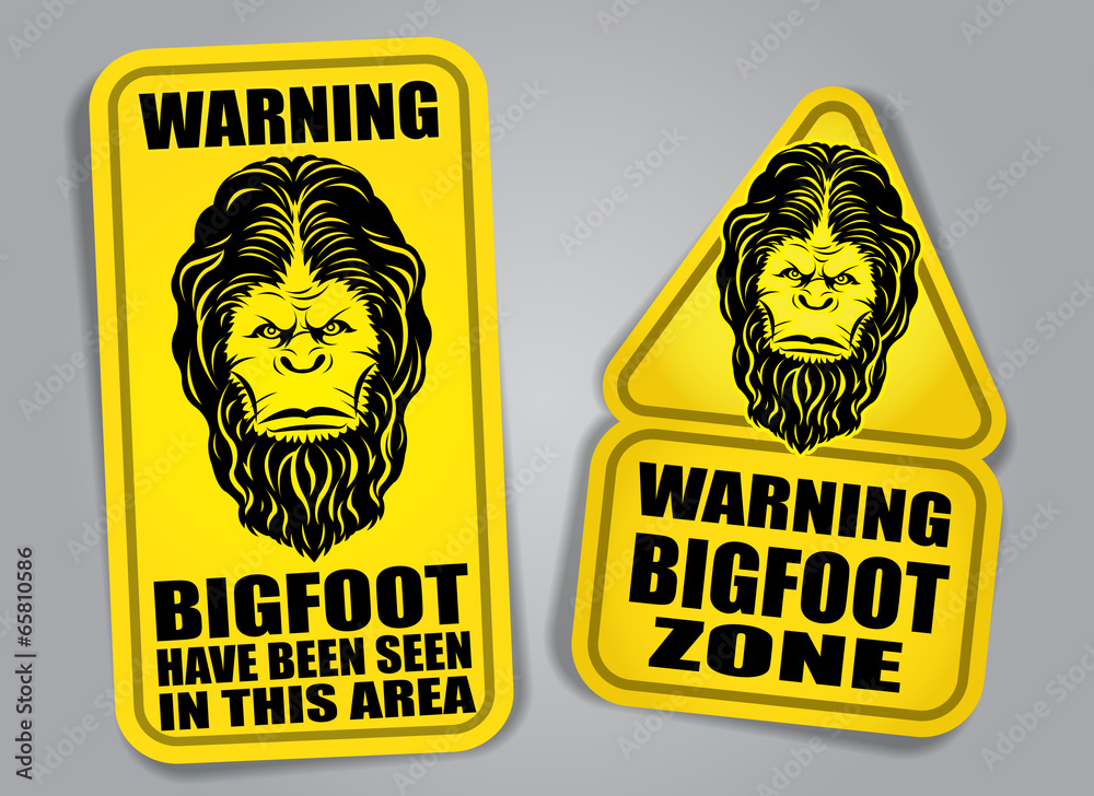 Bigfoot Warning Signs Stock Vector Adobe Stock
