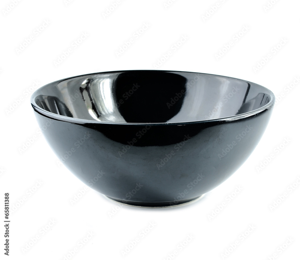 Empty black bowl isolated on white background Empty black bowl isolated on white background