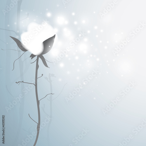 COTTON / Romantic card with snowy flower