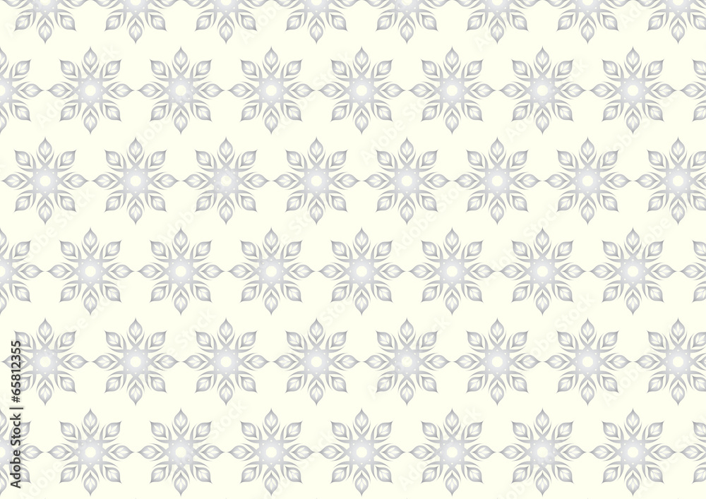 Silver Tribal Bloom and Lobe Pattern on Pastel Background