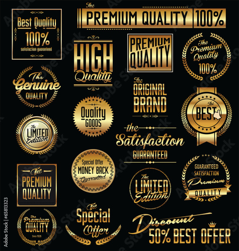 Premium quality golden labels