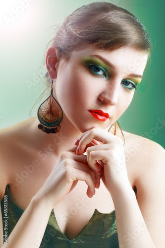female face with colorful make-up