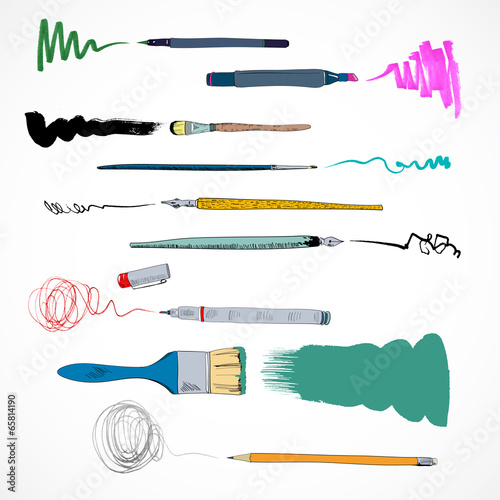 Drawing tools icon sketch
