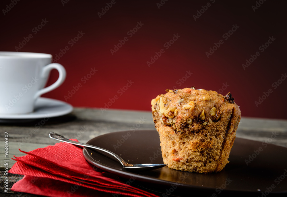 Delicious muffin and coffee