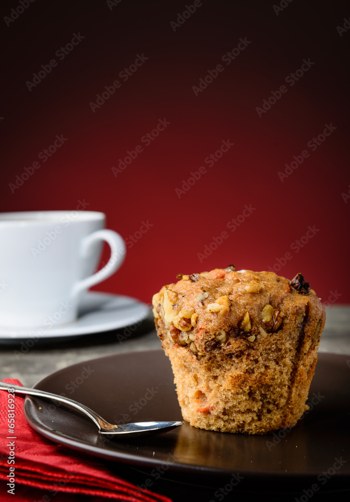Delicious muffin and coffee