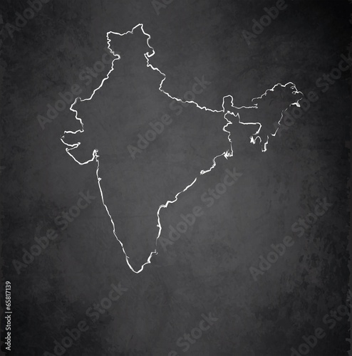 India map blackboard chalkboard vector