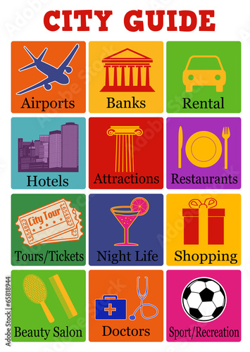 City travel guide icons