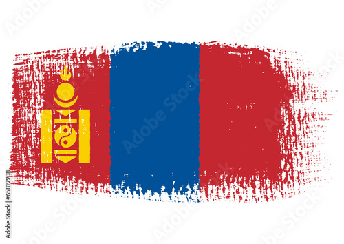 brushstroke flag Mongolia