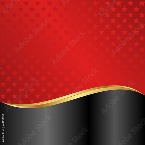 red and black background with stars