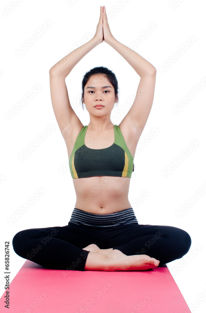 Beautiful young asian woman in yoga pose Beautiful young asian woman in yoga pose
