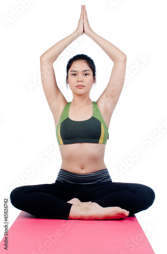 Beautiful young asian woman in yoga pose